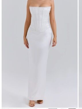 House of CB | Dresses | House Of Cb Solaine Ivory Lace Corset Maxi |  Poshmark